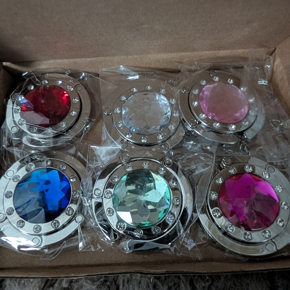 Crystal Gemstone Purse Hooks Choose 1 Color
